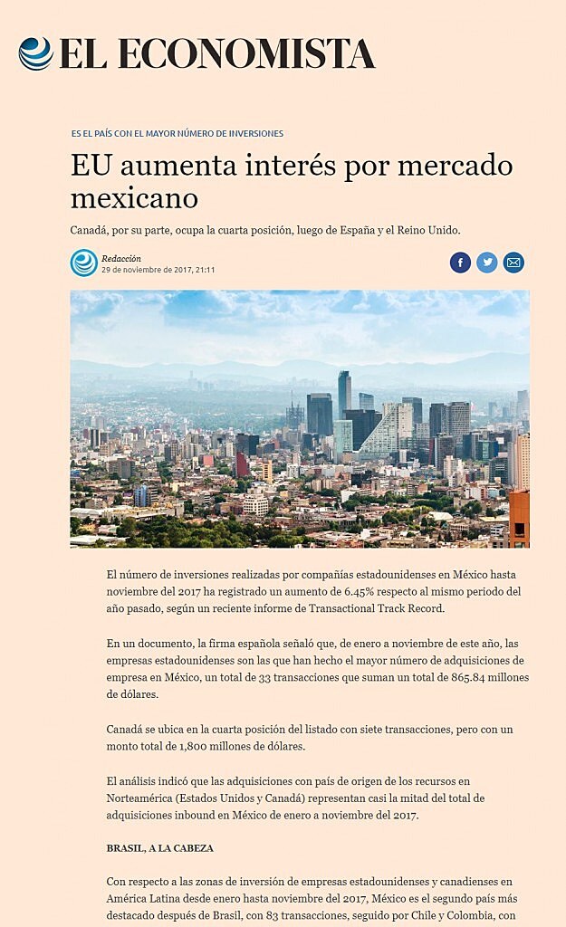 EU aumenta inters por mercado mexicano